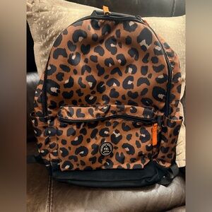 Fossil Leopard Print Brown and Black Backpack